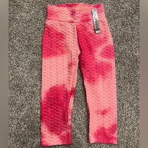 Capri pink Scrunch Legging NWT Size L/XL